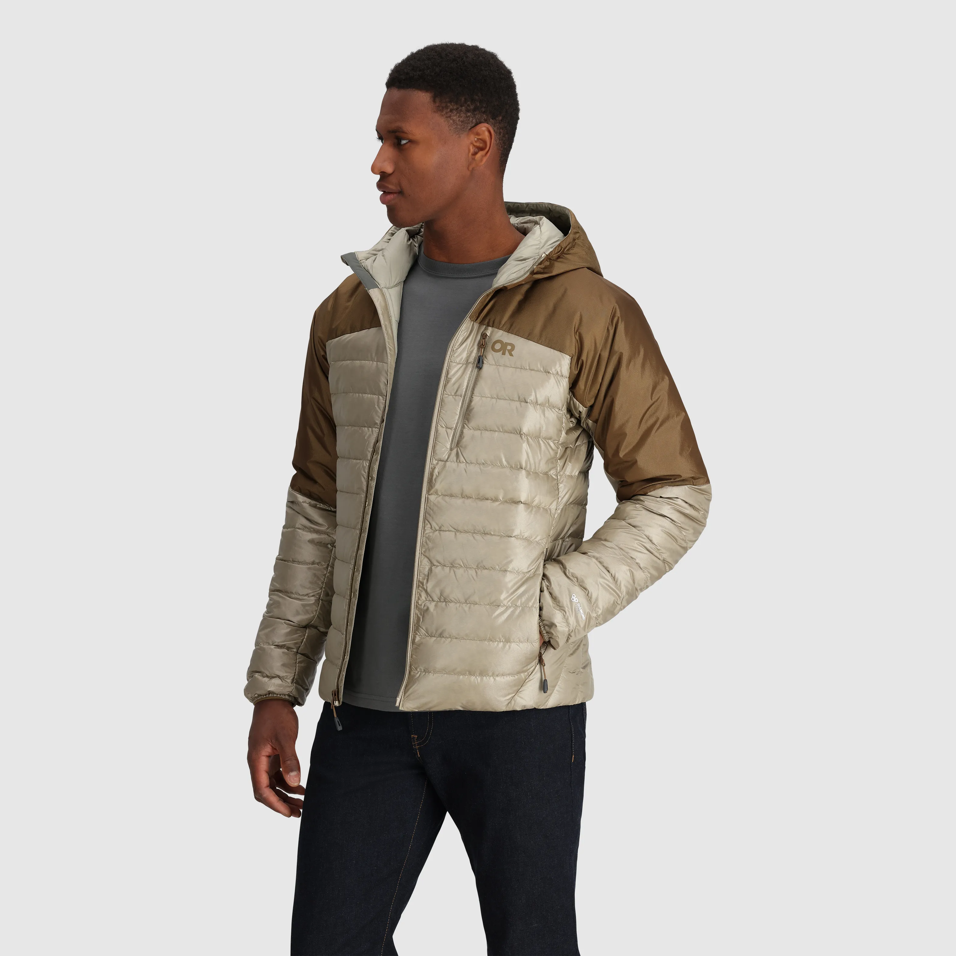 Mens Premium Lightweight Helium Down Insulated Hoodie Jacket