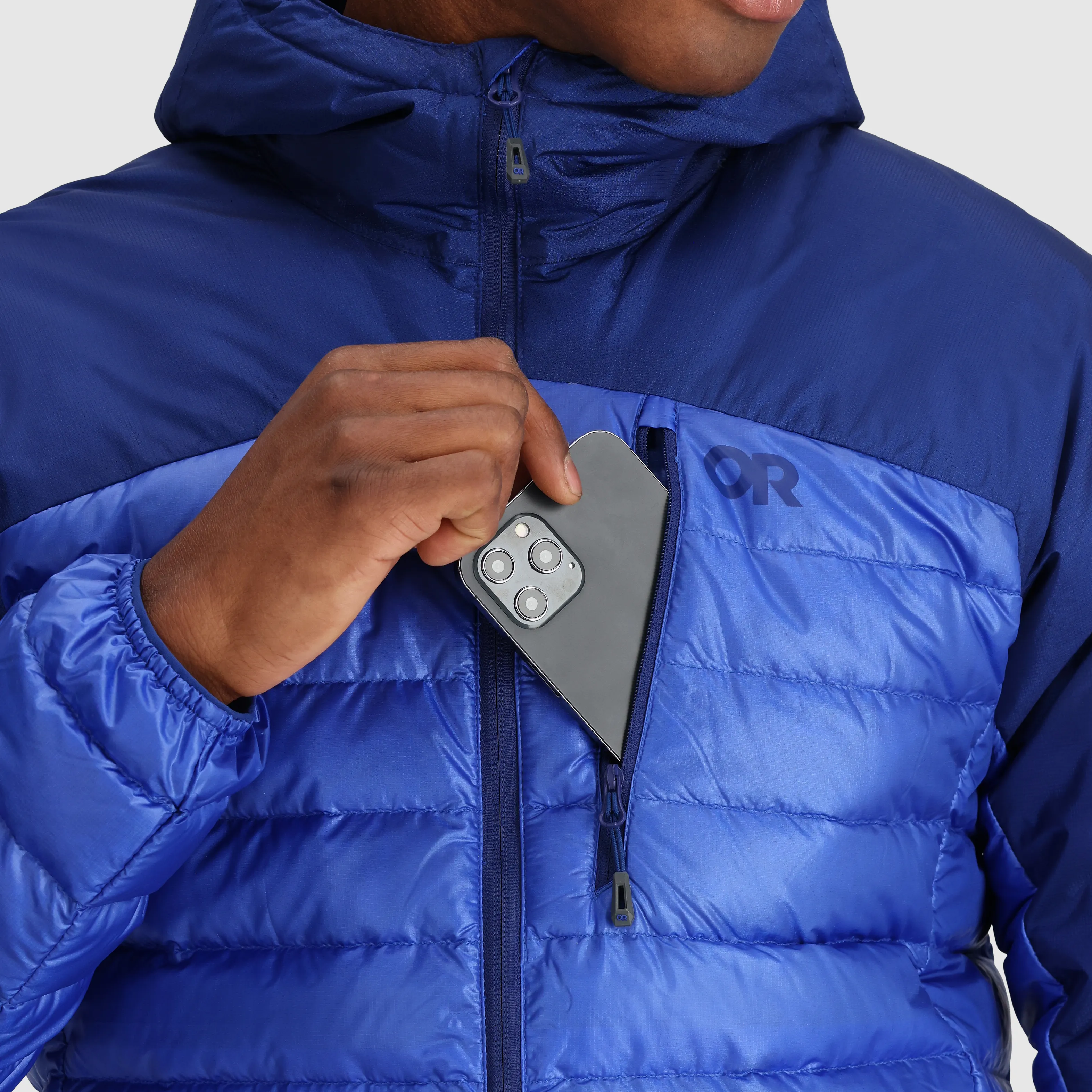 Mens Premium Lightweight Helium Down Insulated Hoodie Jacket