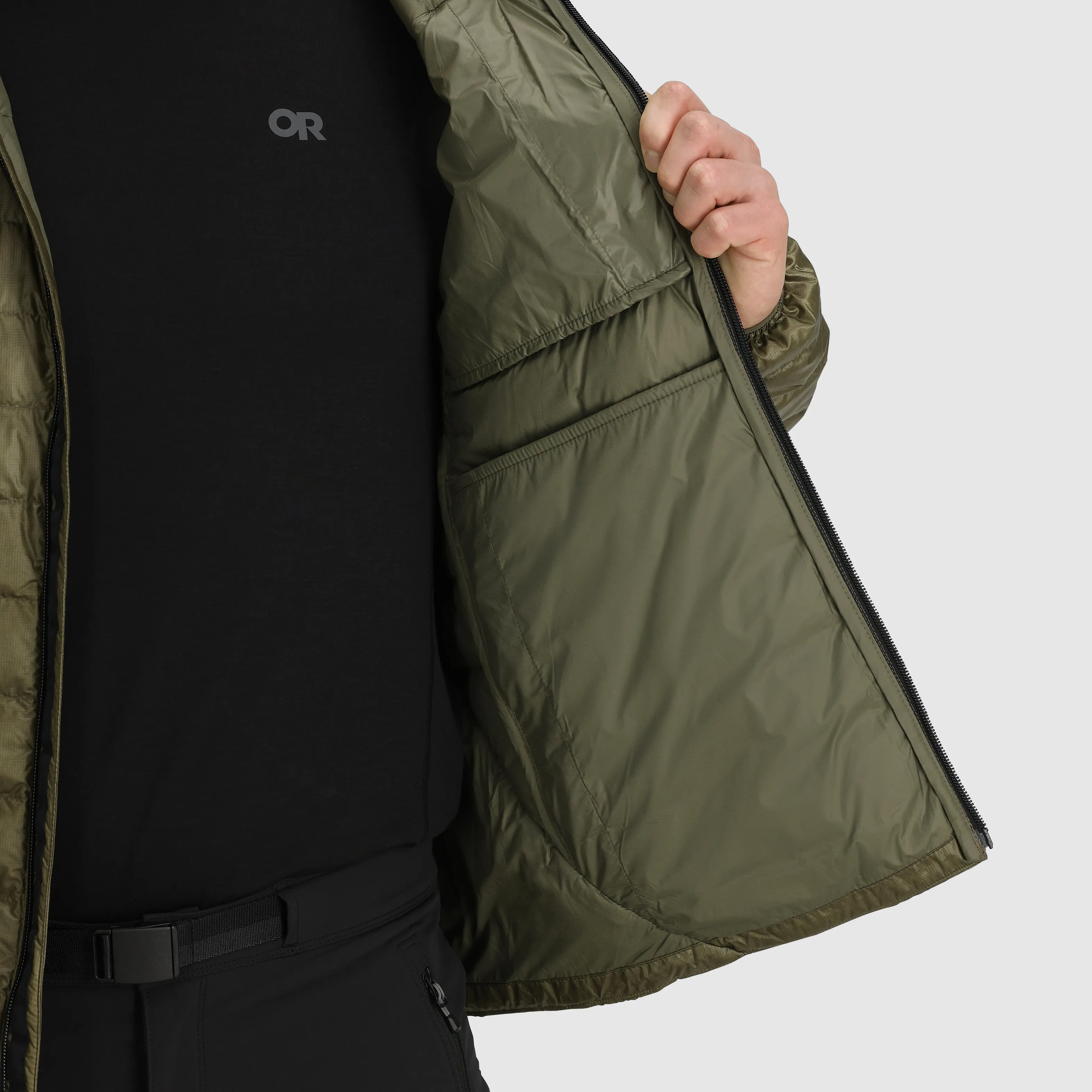 Mens Premium Lightweight Helium Down Insulated Hoodie Jacket