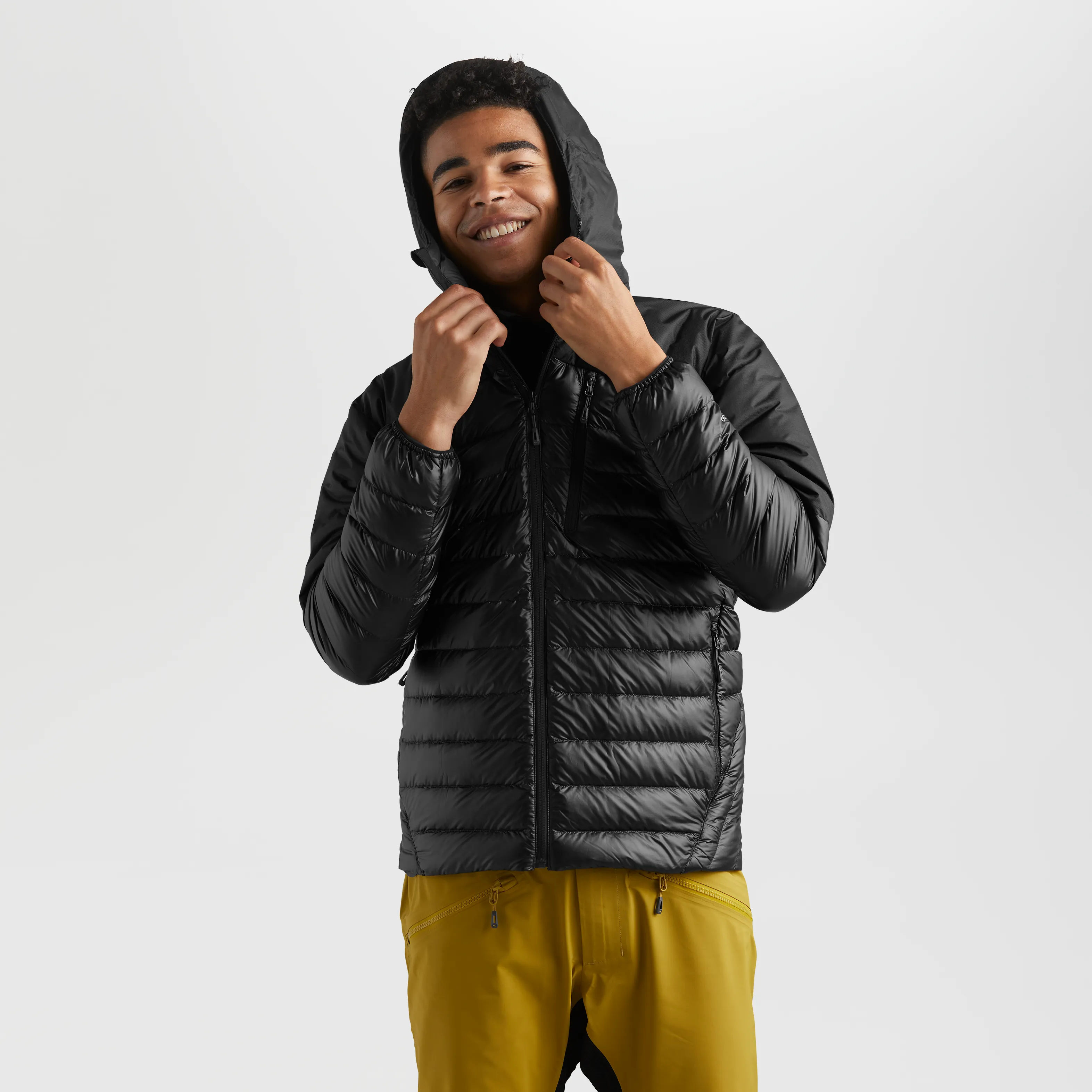 Mens Premium Lightweight Helium Down Insulated Hoodie Jacket