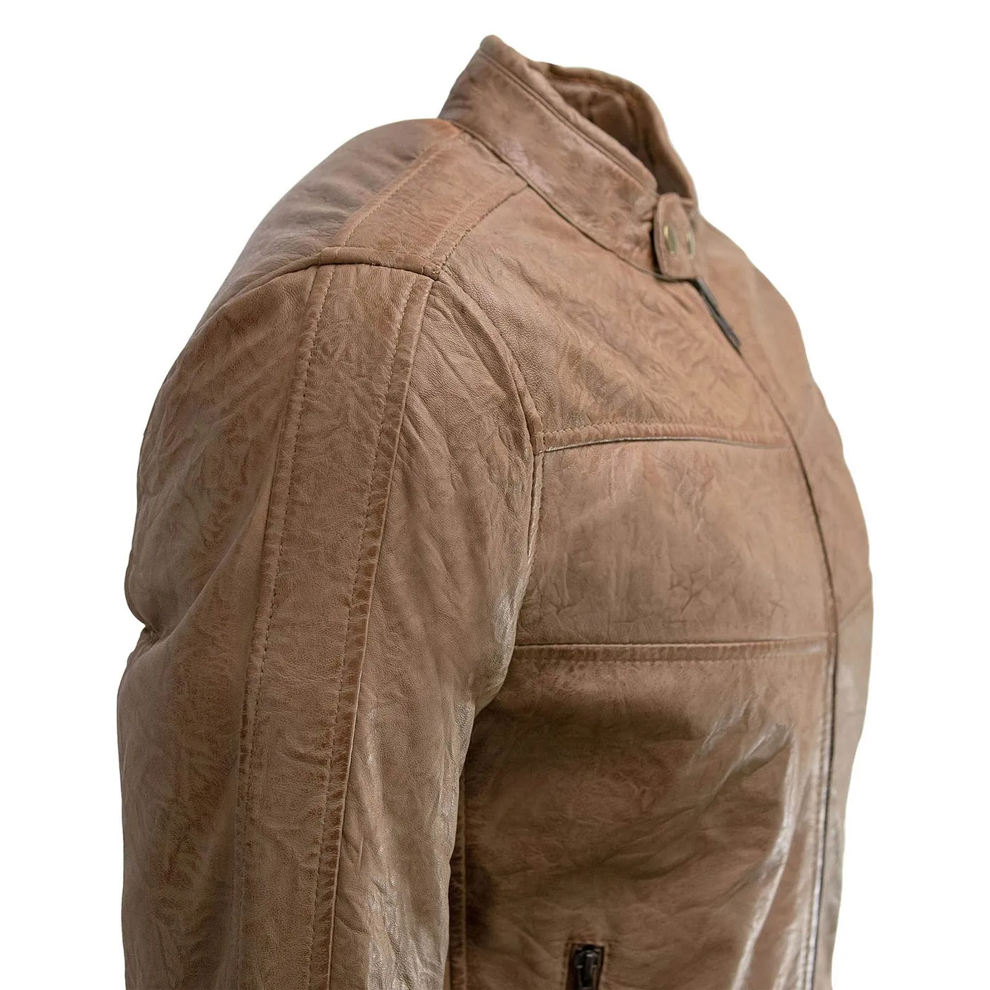 Milwaukee Leather SFM1835 Men's Saddle ‘Cafe Racer’ Leather Jacket