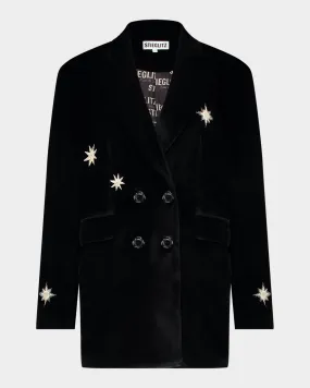 Natalia Velvet Blazer | Black
