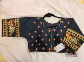 Navy Blue Saree Blouse