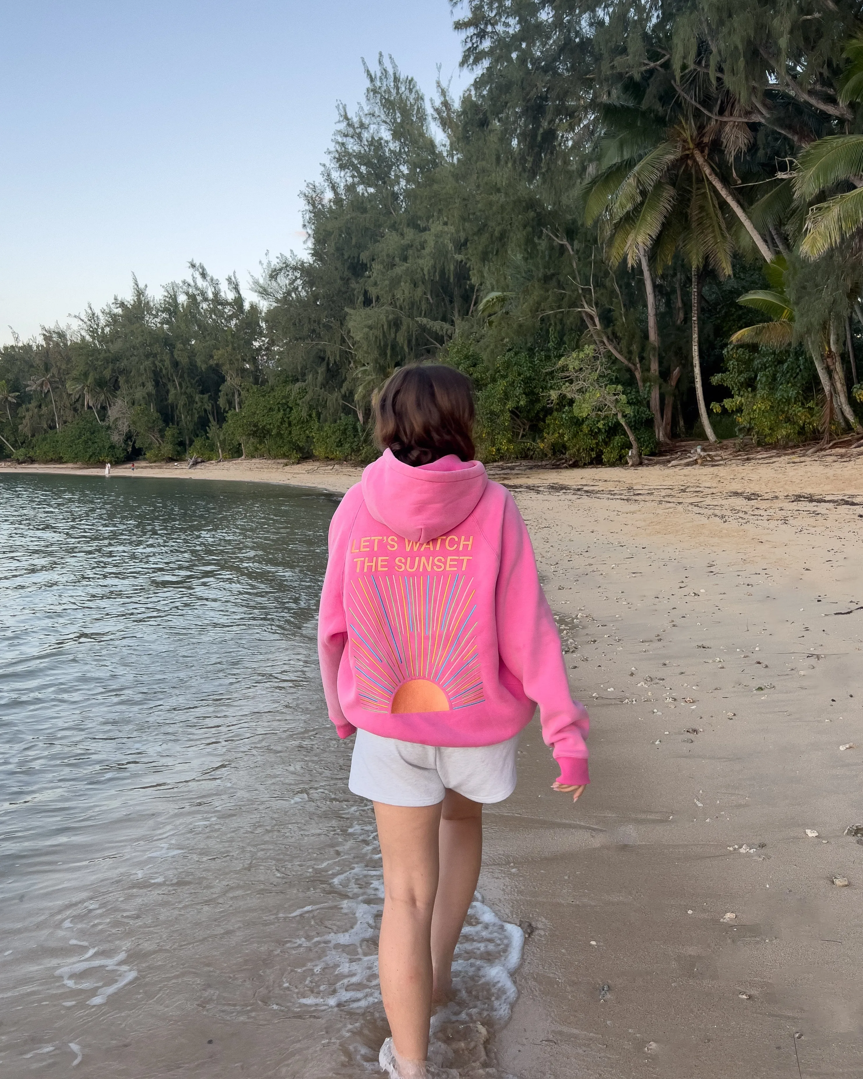 Vintage Washed Pink Oversized Lux Hoodie - Lets Watch the Sunset