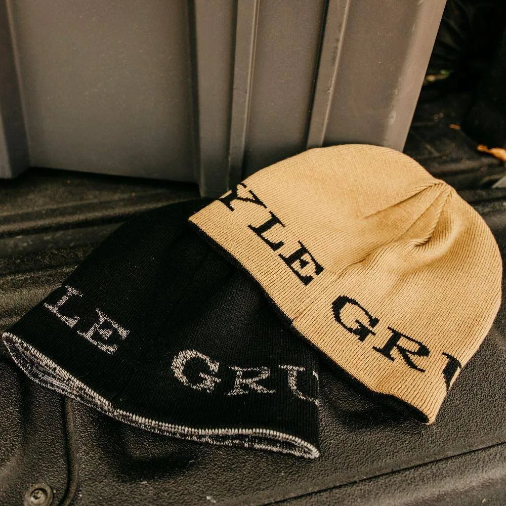 Reversible Skull Cap Beanie - Black and Tan