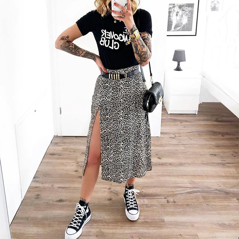 Slimming High Waisted Short Floral Skirt With Slit