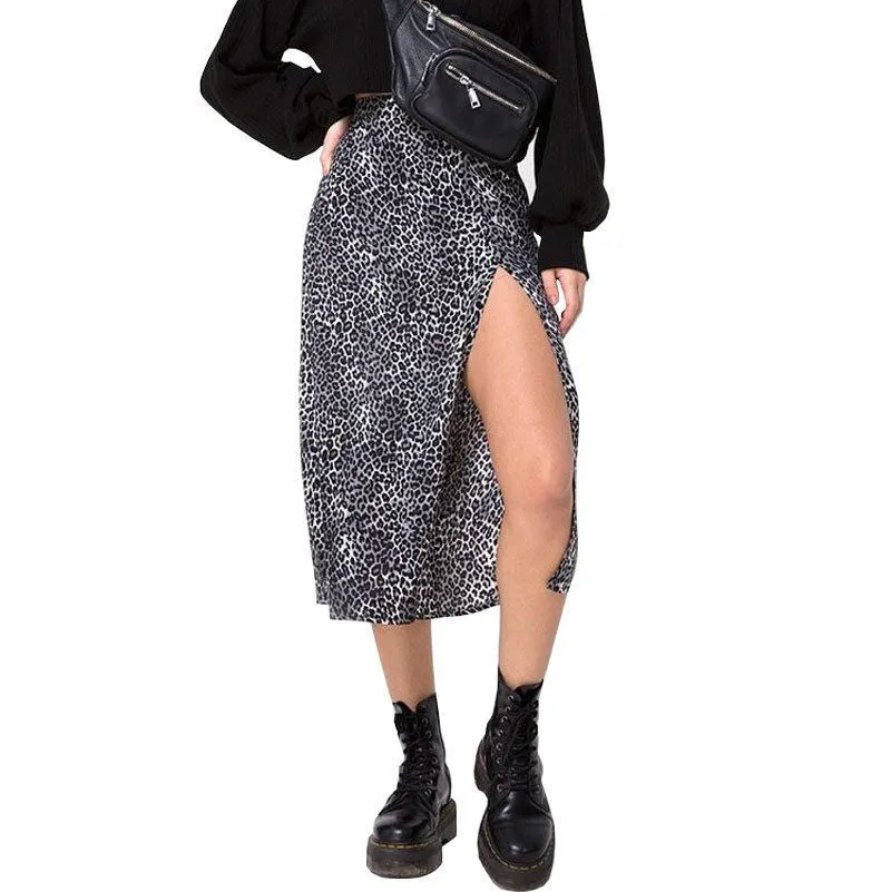 Slimming High Waisted Short Floral Skirt With Slit