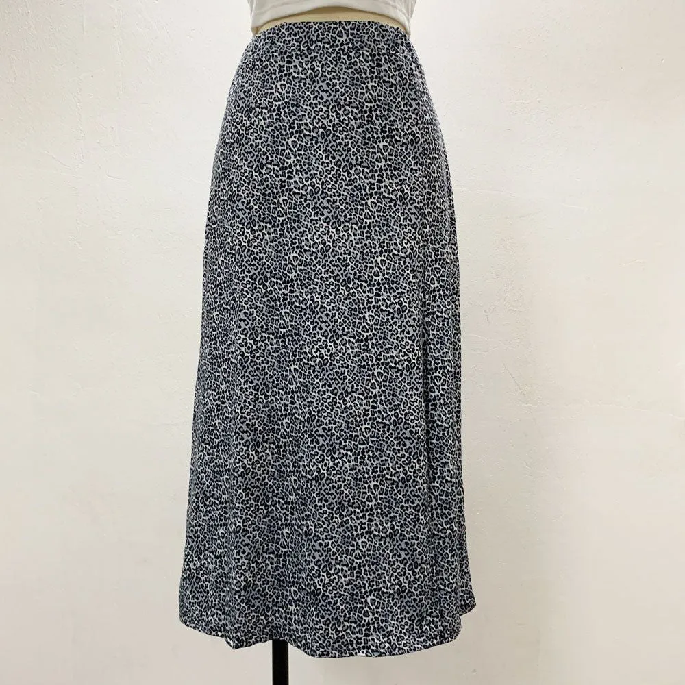 Slimming High Waisted Short Floral Skirt With Slit