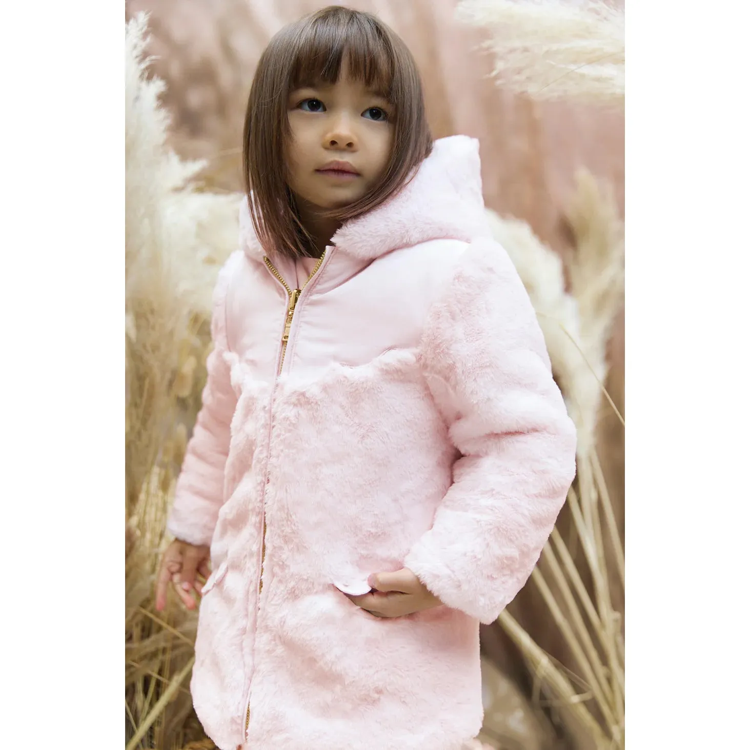 TARTINE ET CHOCOLAT Reversible Faux Fur Winter Coat