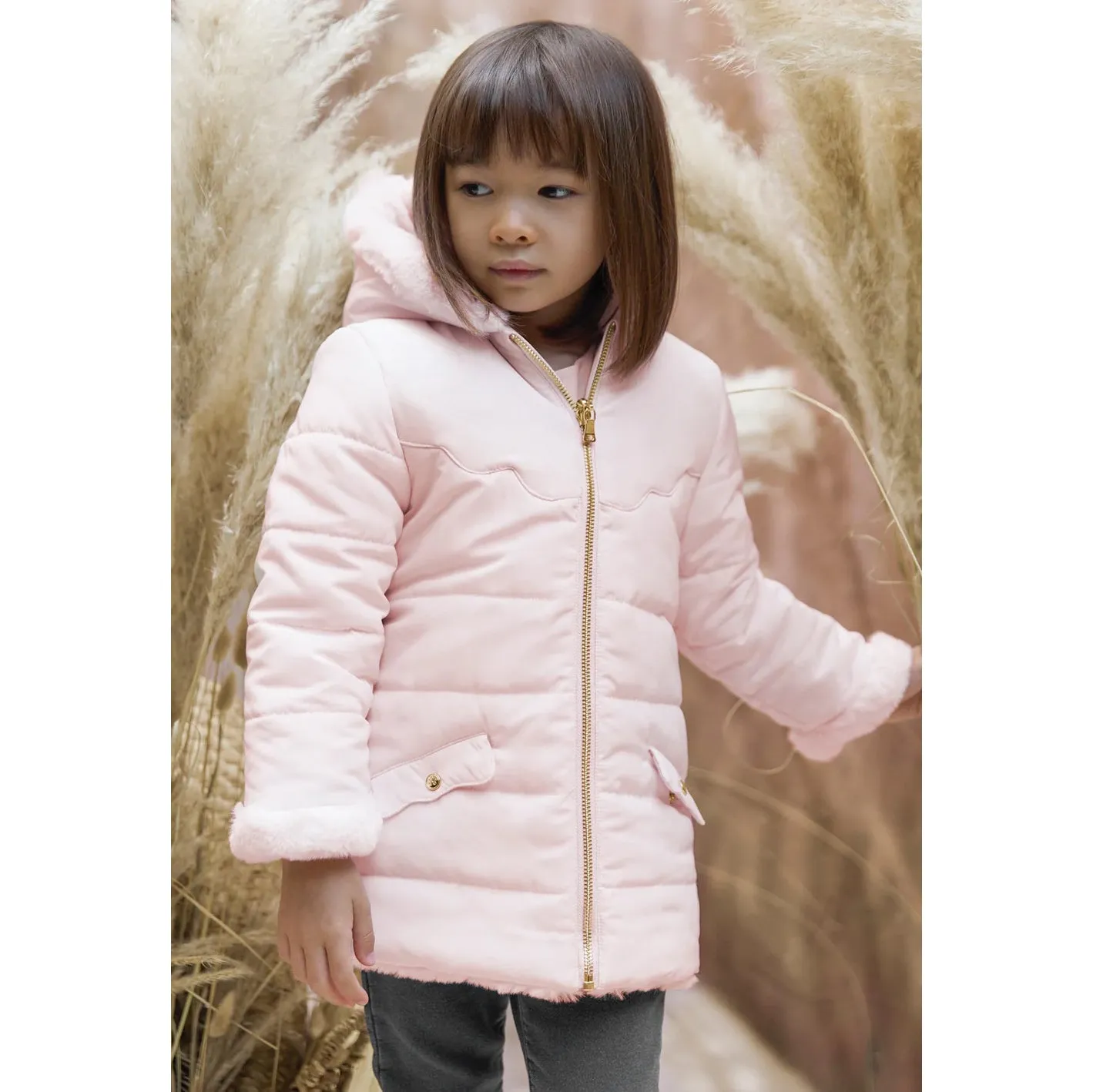 TARTINE ET CHOCOLAT Reversible Faux Fur Winter Coat