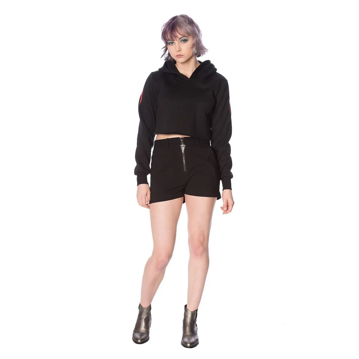Thunderbolt Cropped Hoodie