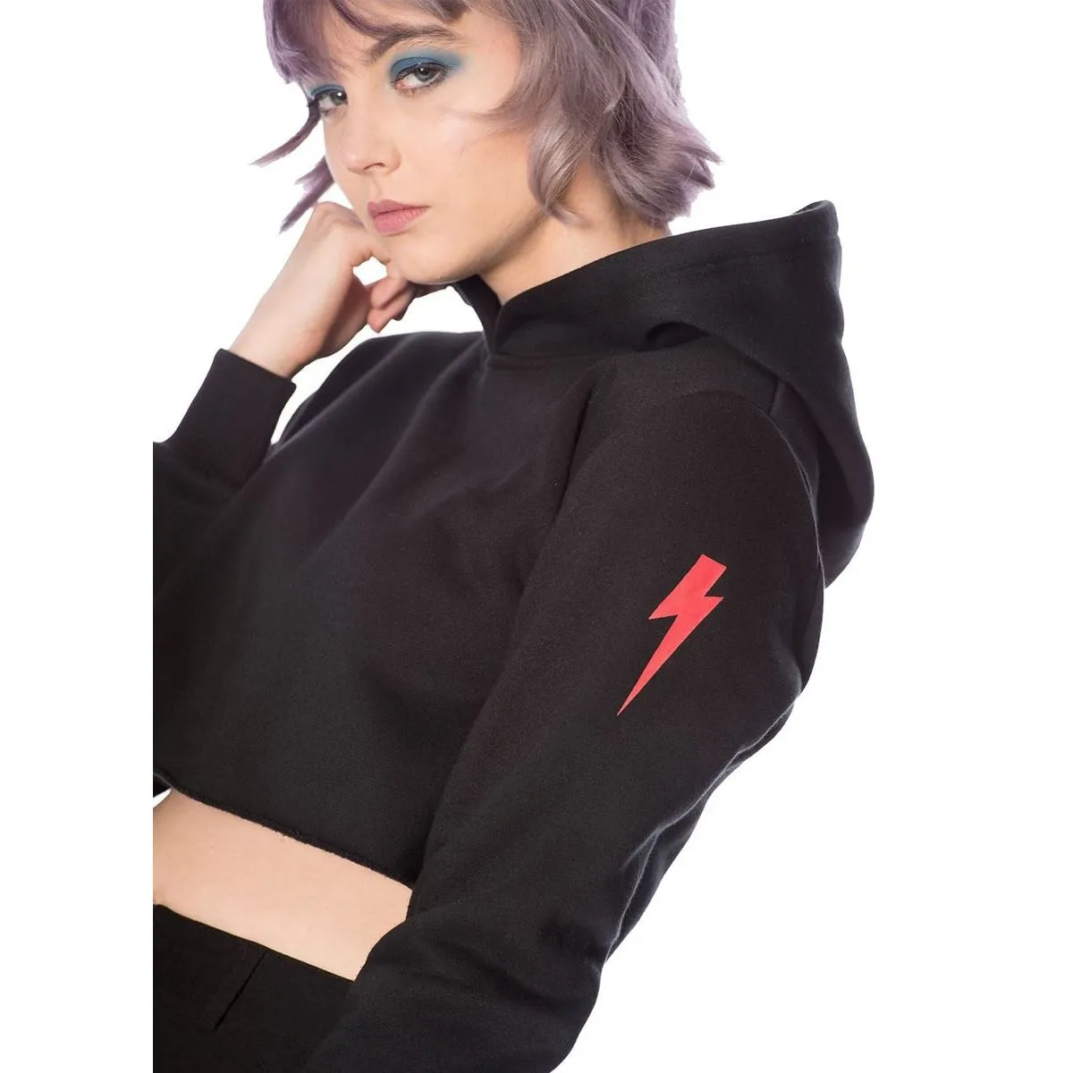 Thunderbolt Cropped Hoodie
