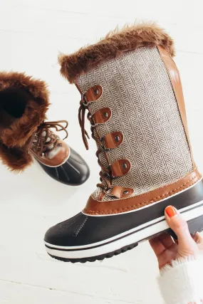 Tweed Fur Lined Duck Boots