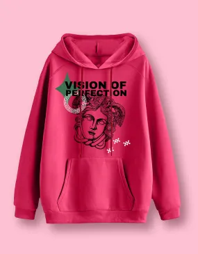 Vision of Perfection Magenta Front Typographic Hoodie