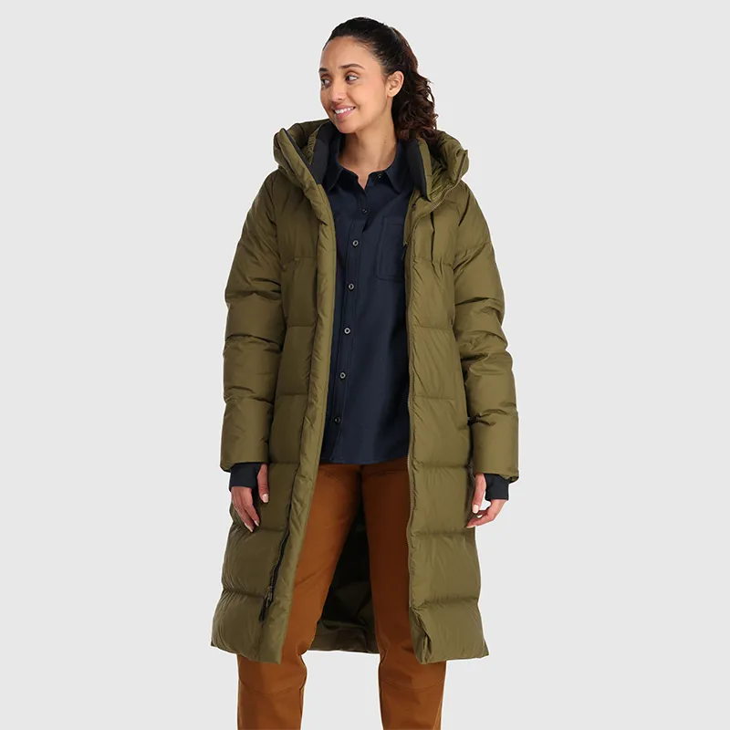 Womens Cozy Lightweight Down Parka - Ultra Warm with Hood and Pockets