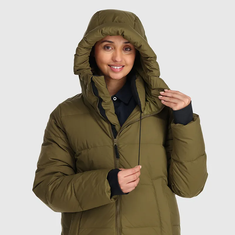 Womens Cozy Lightweight Down Parka - Ultra Warm with Hood and Pockets