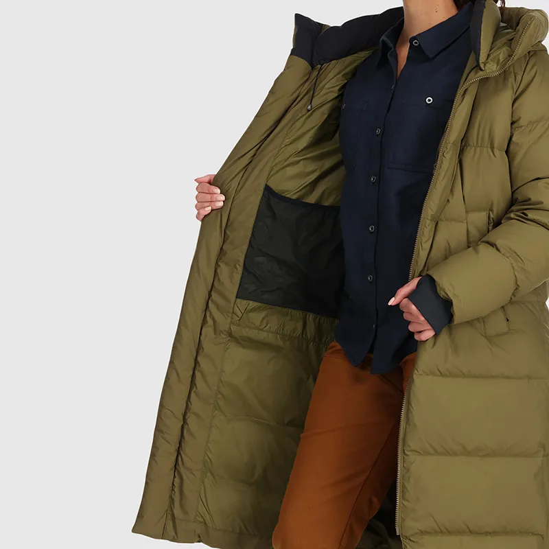 Womens Cozy Lightweight Down Parka - Ultra Warm with Hood and Pockets