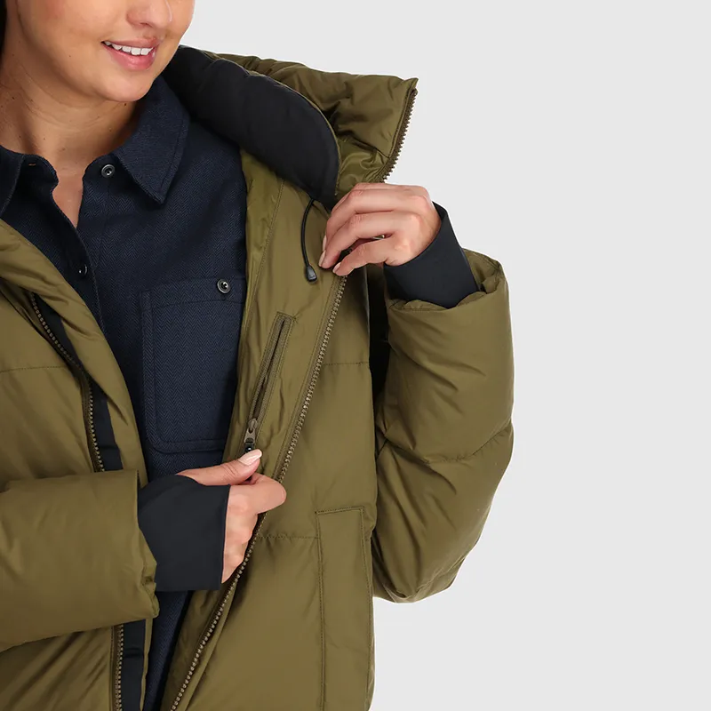 Womens Cozy Lightweight Down Parka - Ultra Warm with Hood and Pockets